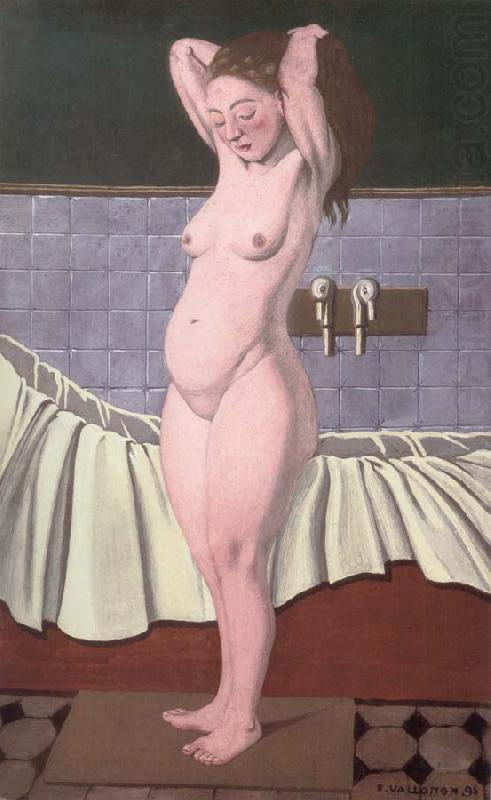 Woman combing her hair in the bathroom, Felix Vallotton